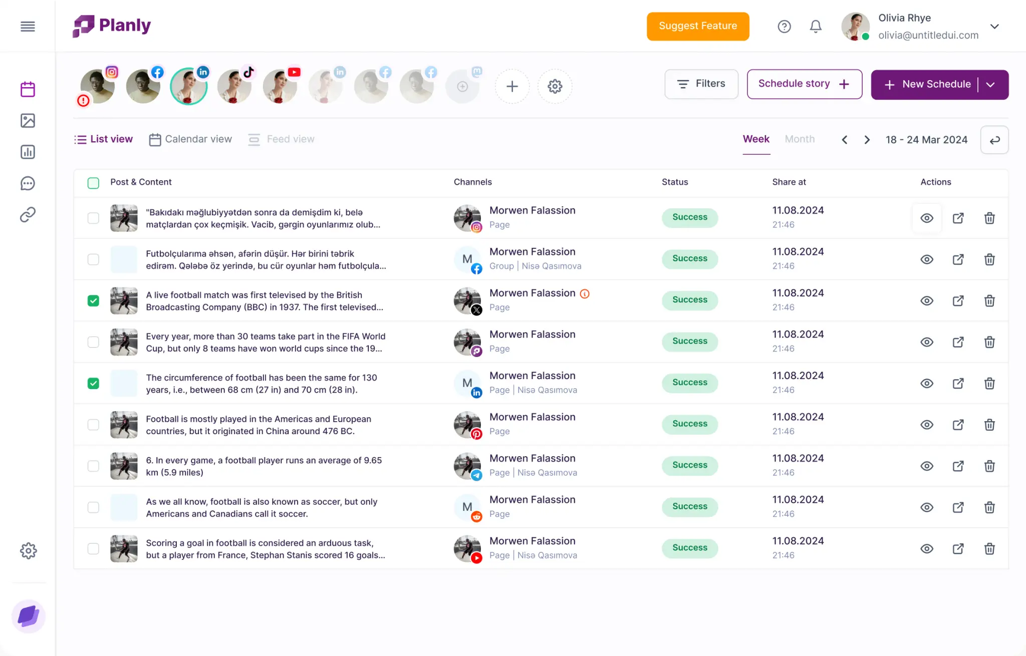 Drag & drop calendar planner