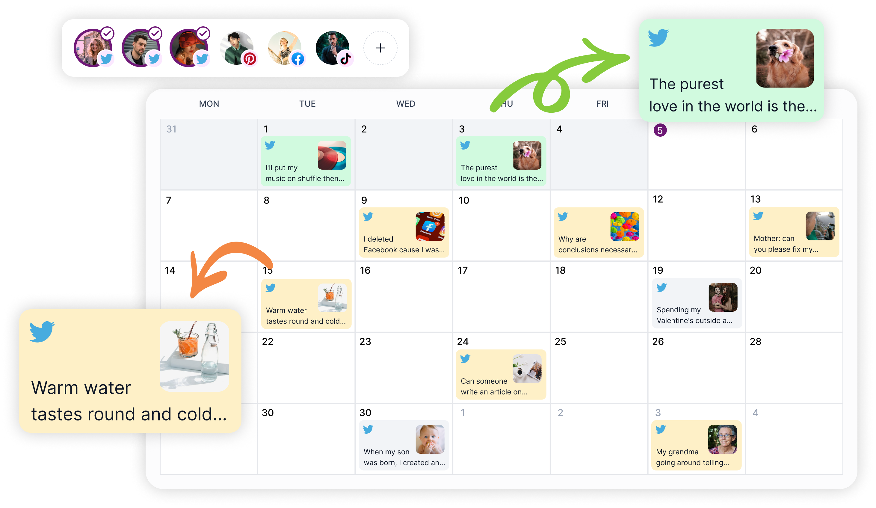 Drag & drop calendar planner